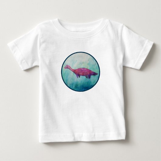 Adembenemend Paarse Plesiosaurus T-Shirt (Voorkant)