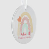 Adembenemend Regenboog Hart Confetti 1e Kerstmis Ornament (voorkant)