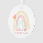 Adembenemend Regenboog Hart Confetti 1e Kerstmis Ornament (voorkant)