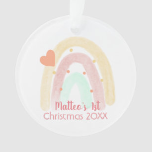 Adembenemend Regenboog Hart Confetti 1e Kerstmis Ornament