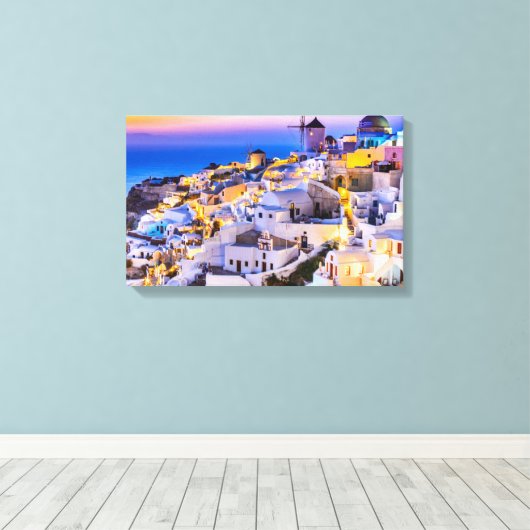 Adembenemend Santorini Griekenland Canvas Afdruk (Insitu (Houten vloer))