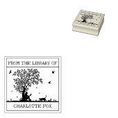 Adembenemend 'Uit de bibliotheek van' kat ex-libri Rubberstempel (Gestempeld)