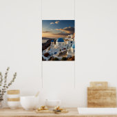 Adembenemend uitzicht op Santorini Poster (Keuken)