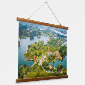 Adembenemend Uitzicht van Guatape Antioquia Sunny  Hangend Wandkleed (Gebogen)