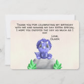 Adembenemende Baby Dinosauriërs Verjaardag Bedankk Kaart (Achterkant)