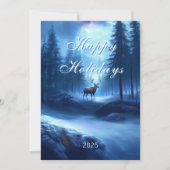 Adembenemende bewerkbare winterwonderland feestdagenkaart (Voorkant)