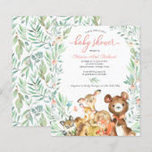Adembenemende bos-babyshower budget uitnodiging (Voorkant / Achterkant)