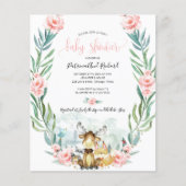Adembenemende bos-babyshower budgetuitnodigingen (Voorkant)