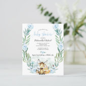 Adembenemende bos-babyshower budgetuitnodigingen (Staand voorkant)