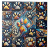 Adembenemende canine Hond poot print Tegeltje (Voorkant)