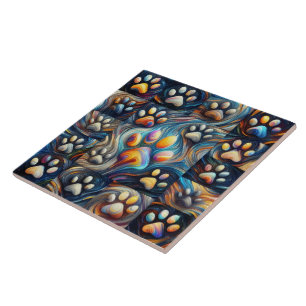 Adembenemende canine Hond poot print Tegeltje