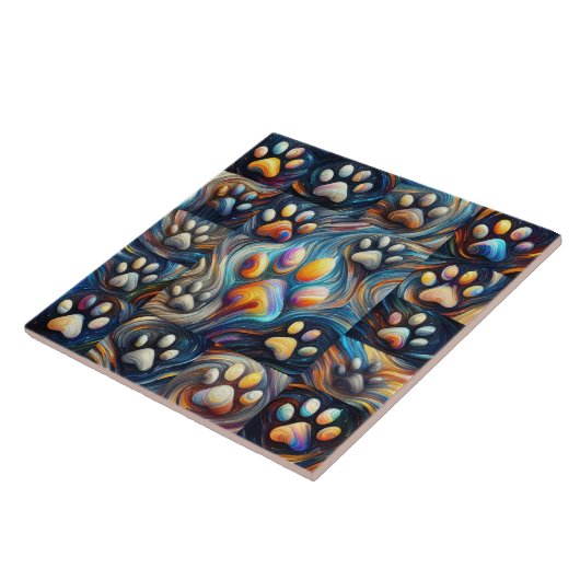 Adembenemende canine Hond poot print Tegeltje (Zijkant)