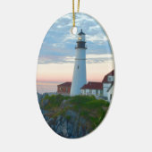 Adembenemende draagbare vuurtoren keramisch ornament (Links)