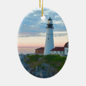 Adembenemende draagbare vuurtoren keramisch ornament (Achterkant)