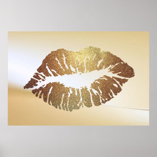 Adembenemende Glitterende Lippen, Kus Poster (Voorkant)