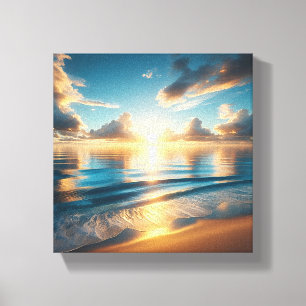Adembenemende gouden zonsondergang boven een rusti canvas afdruk