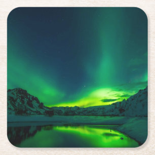 Adembenemende groene Aurora Kartonnen Onderzetters