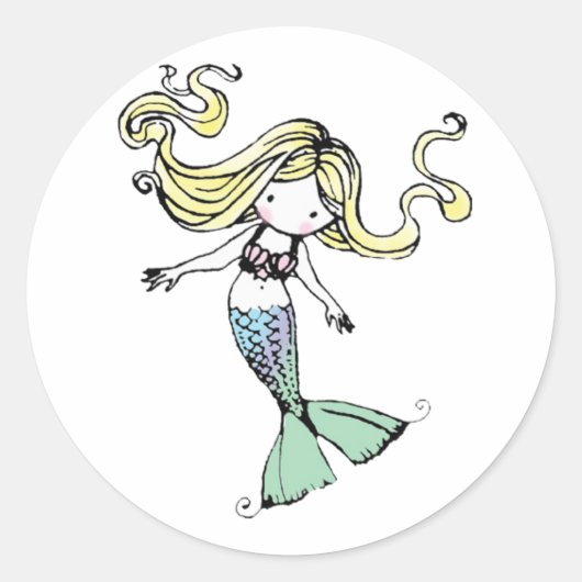 Adembenemende Kleine Zeemeermin Stickers (Voorkant)