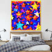 "Adembenemende kleurrijke sterren". Bestel nu Canvas Afdruk (Insitu (Slaapkamer))