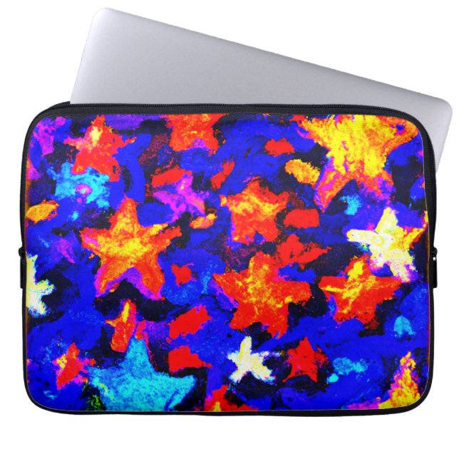 "Adembenemende kleurrijke sterren". Bestel nu Laptop Sleeve (Voorkant)