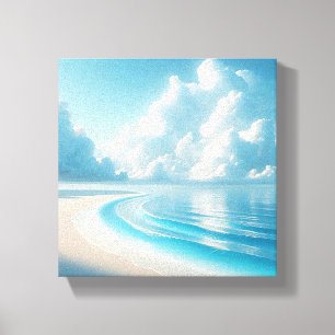 Adembenemende kustscène met torenhoge witte  canvas afdruk