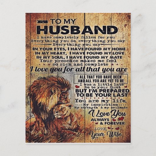 Adembenemende Letter To Husband Lovely Gift To My  Flyer (Voorkant)