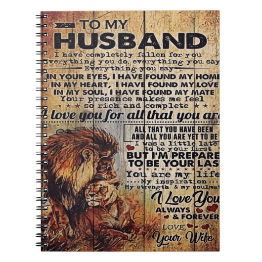 Adembenemende Letter To Husband Lovely Gift To My  Notitieboek (Voorkant)