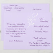 Adembenemende, lichtelijk Lavendar Wedding Program (Voorkant / Achterkant)
