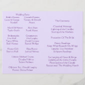 Adembenemende, lichtelijk Lavendar Wedding Program (Achterkant)