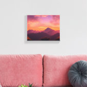 Adembenemende Mountain Sunset Canvas Afdruk (Insitu (Woonkamer))