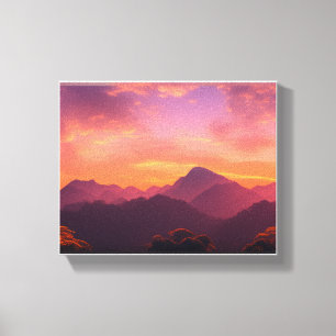 Adembenemende Mountain Sunset Canvas Afdruk