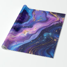 Adembenemende Paarse Blue Magenta Gold Galaxy