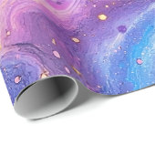 Adembenemende Paarse Blue Magenta Gold Galaxy Cadeaupapier (Rol Hoek)