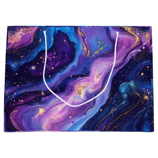 Adembenemende Paarse Blue Magenta Gold Galaxy Groot Cadeauzakje (Voorkant)