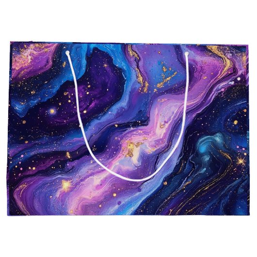 Adembenemende Paarse Blue Magenta Gold Galaxy Groot Cadeauzakje (Achterkant)