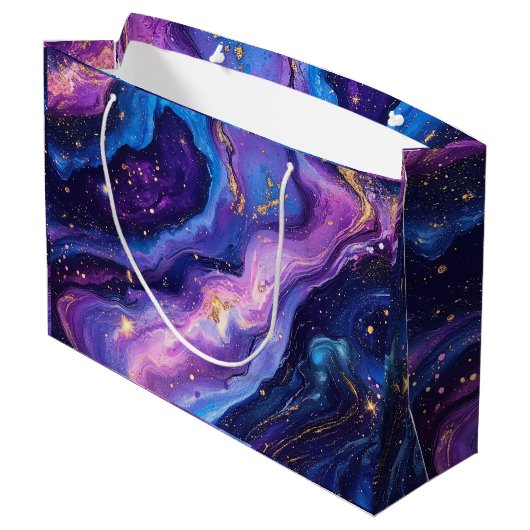 Adembenemende Paarse Blue Magenta Gold Galaxy Groot Cadeauzakje (Achterkant Gekanteld)