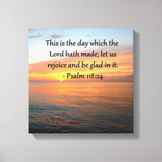 ADEMBENEMENDE PSALM 118:24 ZONSOPGANG FOTO CANVAS AFDRUK (Voorkant)