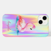 Adembenemende Roze Flamingo's Holografisch Case-Mate iPhone Case (Achterkant (horizontaal))
