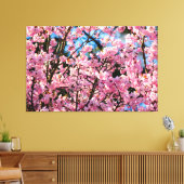 Adembenemende Sakura-boom in roze bloei van de len Canvas Afdruk (Insitu (Woonkamer))