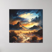 Adembenemende schoonheid van de woestijn en bergen canvas afdruk (Voorkant)