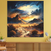Adembenemende schoonheid van de woestijn en bergen canvas afdruk (Insitu (Woonkamer))