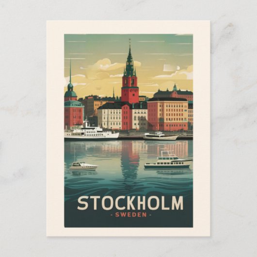 Adembenemende Stockholms Silhouet Ansichtkaart Briefkaart (Voorkant)