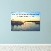 ADEMBENEMENDE SUNSET MARINA GEPERSONALISEERDE BRUI CANVAS AFDRUK (Insitu (Houten vloer))