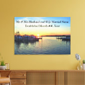ADEMBENEMENDE SUNSET MARINA GEPERSONALISEERDE BRUI CANVAS AFDRUK (Insitu (Woonkamer))