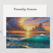 Adembenemende Sunset Sunrise Ocean Waves Beach Uit Feestdagenkaart (Voorkant / Achterkant)