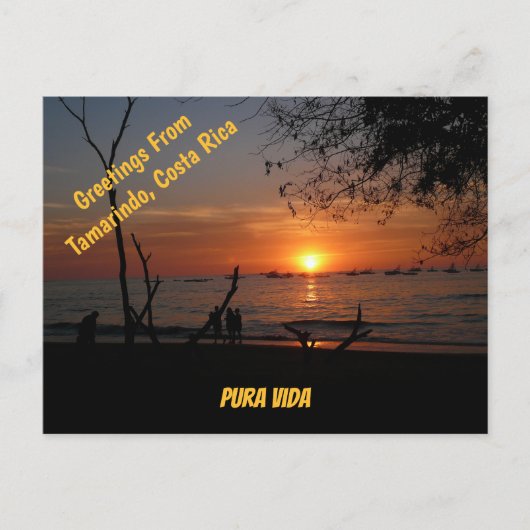 Adembenemende Tamarindo Sunset Briefkaart (Voorkant)