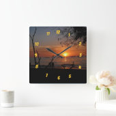 Adembenemende Tamarindo Sunset Vierkante Klok (Huis)