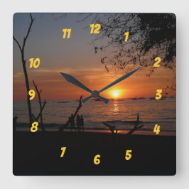 Adembenemende Tamarindo Sunset Vierkante Klok