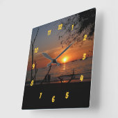 Adembenemende Tamarindo Sunset Vierkante Klok (Hoek)