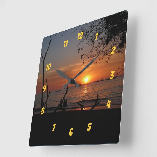 Adembenemende Tamarindo Sunset Vierkante Klok (Hoek)